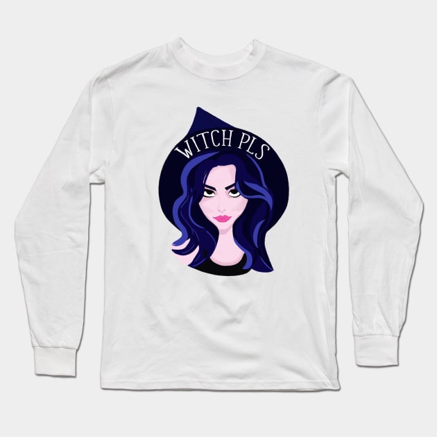 Witch Pls Long Sleeve T-Shirt by Witchling Art